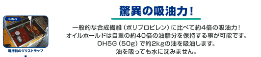 オイルホールド驚異の吸油力